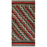 Exiting Chevron Deign Antique Navajo Long and Narrow Wool Gray Native American Rug