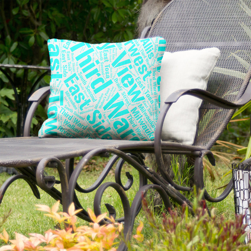 Coussin décoratif intérieur/extérieur milwaukee, H 20 po x l 20 po, Non, Cyan