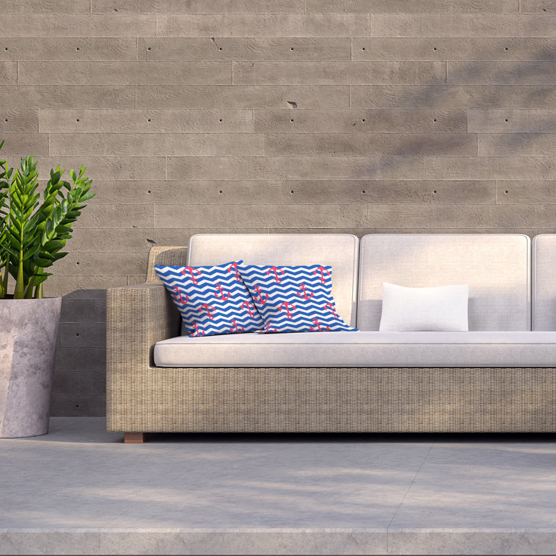 Indoor / Outdoor Chevron and Geometric Square Throw Cushion, 45cm H x 45cm W x 7cm D