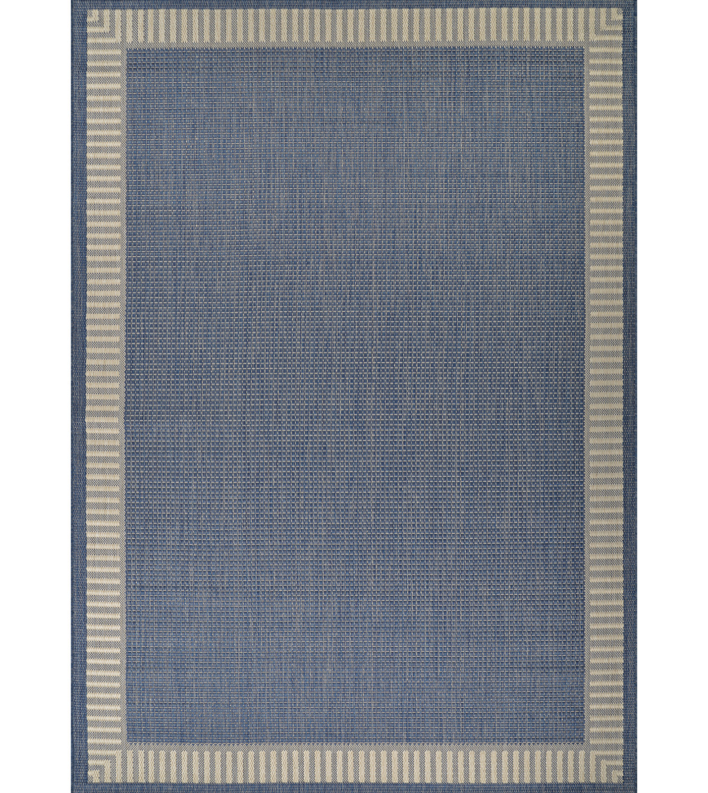 Black Cocoa Brown Flatweave Outdoor Rug, Rectangle 7'6" x 10'9", Blue