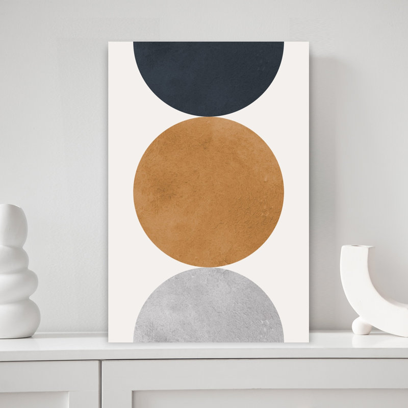 «Stacked Abstract Circles Abstract», reproduction d'art géométrique murale contemporaine, 18" H x 12" W