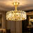 Luxury 20" Gold Prismatic Crystal Flush Mount Ceiling Fan with Lights, Modern Invisible Blades Chandelier Fan Light for Elegant Home Decor,Aureole Radiance,6 G9(Bulb excl)-568020216-568020217