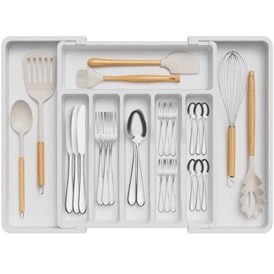 Koitcho Adjustable Flatware & Kitchen Utensils Drawer Organizer
