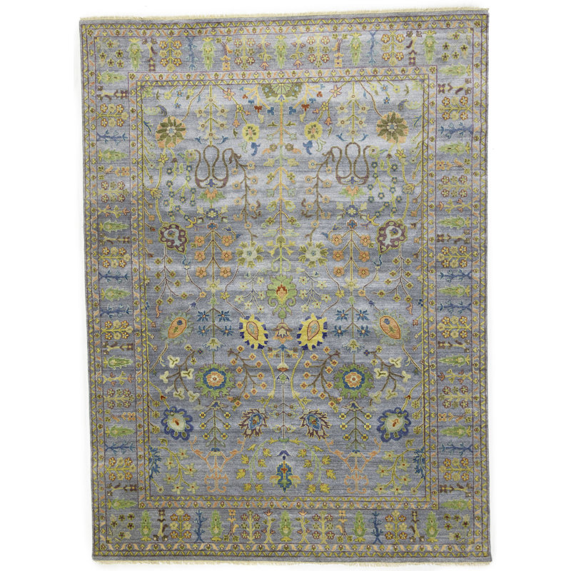 Tapis de couloir oriental Oushak Chobi, Rectangle 8 pi 9 po x 11 pi 10 po 