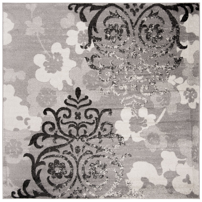 Davonn Performance Floral Rug, Square 7'