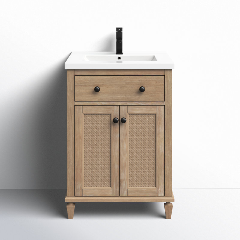 Annie 24" Weathered Fir Bathroom Vanity with Ceramic Sink
