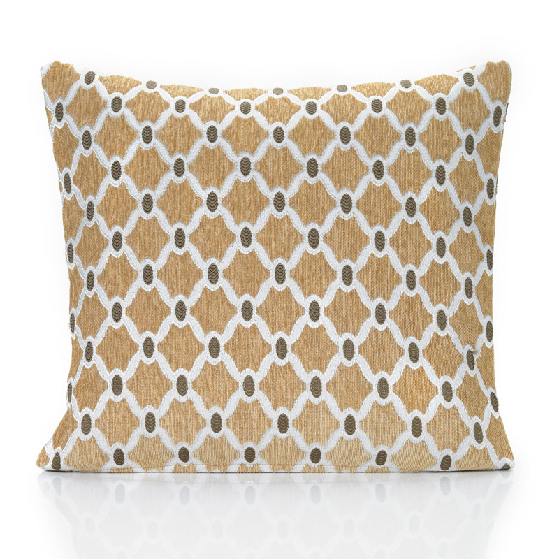Beauville Geometric Square Throw Cushion, 45 x 45cm, Gold