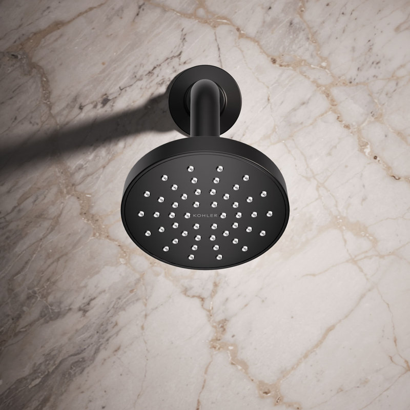 Pomme de douche à fonction unique Elate, 2,5 gallons par minute, Noir mat