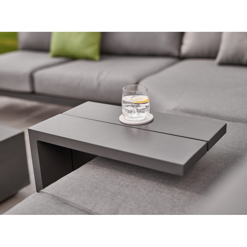 Elba Charcoal Aluminum Outdoor Side Table