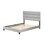 Boyd Sleep Piedmont Upholstered Platform Bed Frame Mattress Foundation with Tri-Panel, Adjustable Height Headboard and Strong Wood Slat Supports, Faux Leather