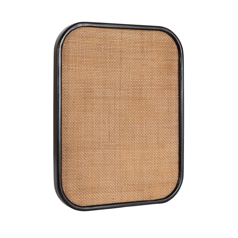Rounded Rectangle Rattan Pinboard, Black