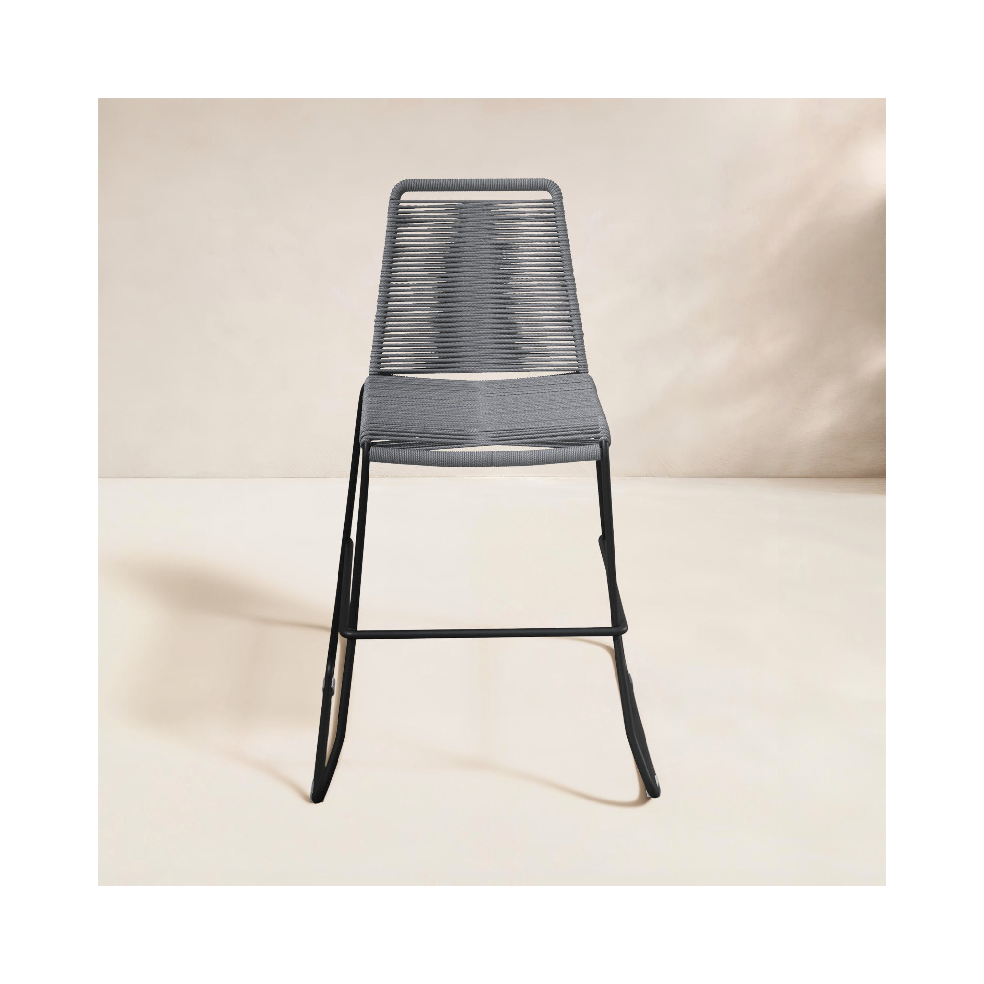 Huron Outdoor Bar Stool, Light Gray Performance, Counter Stool (26" Seat Height)