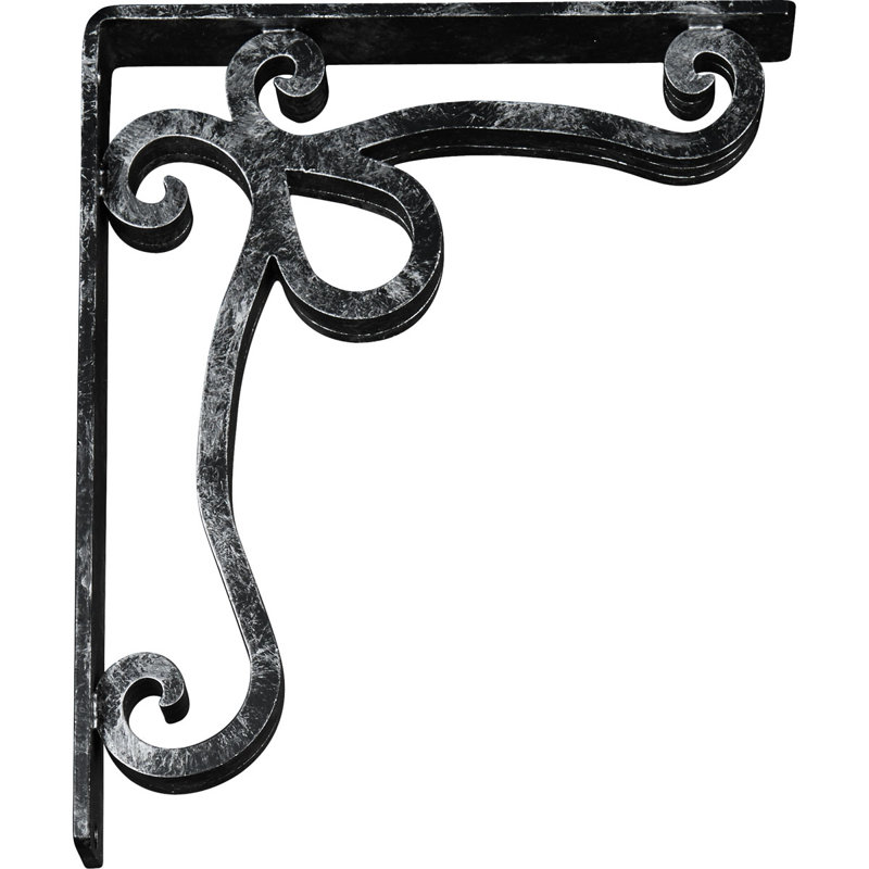 Support en fer forgé Orleans, Argent antique, H 12 po x l 2 po x P 10 po