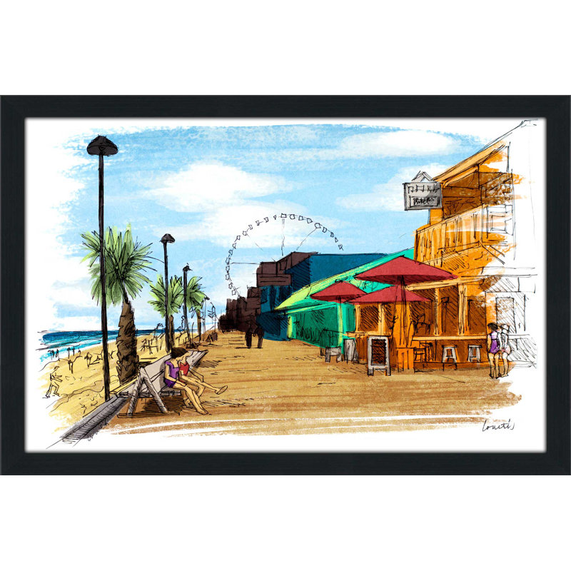 «On The Boardwalk in Color», impression, H 33,5 po x l 49,5 po x P 1 po, Cadre espresso