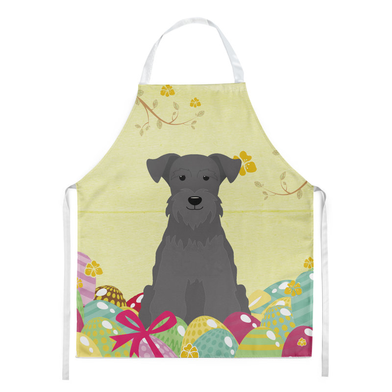 Tablier œufs de pâques, Jaune / noir, Schnauzer miniature