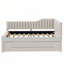 Lit de jour double rembourré avec gigogne et trois tiroirs, beige-590409450