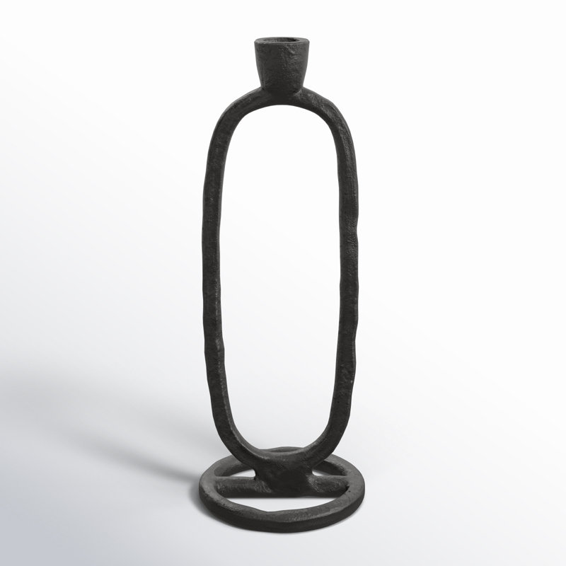 Porte-bougie ovale, H 11 po x l 4 po x P 4 po, Noir