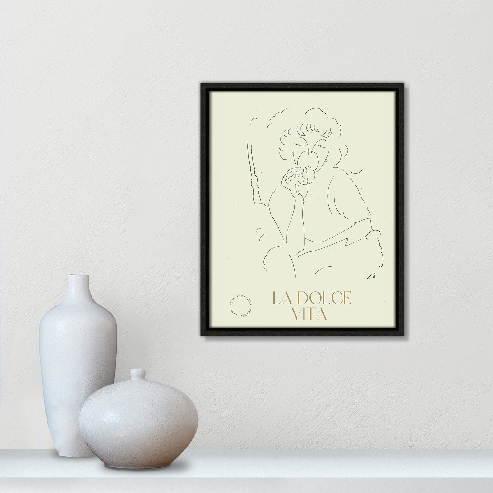 Dottie "La Dolce Vita" Print, Espresso, 15.5" H x 12.5" W