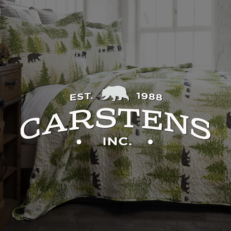 King Pine Wilderness Microfiber Quilt Set with Bear Print