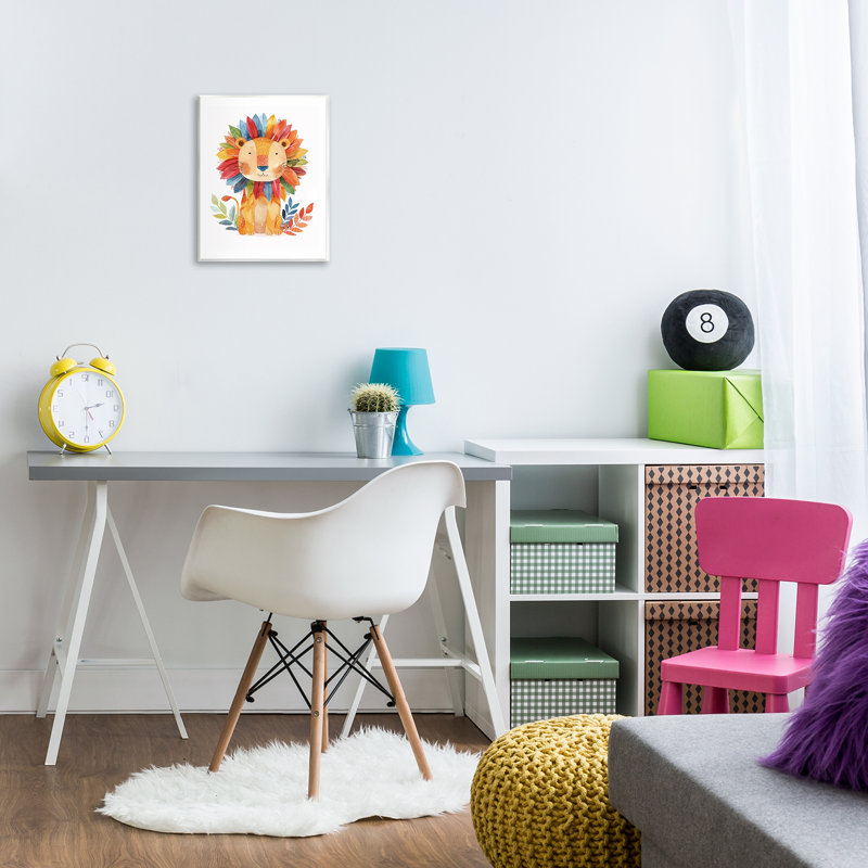 «Stupell Industries Rainbow Blooms Lion», art mural par LSR Design Studio