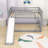 Fanshuai Full Over Full Wood Bunk Bed,Bunk Bed with Ladder and Slide-1722265675