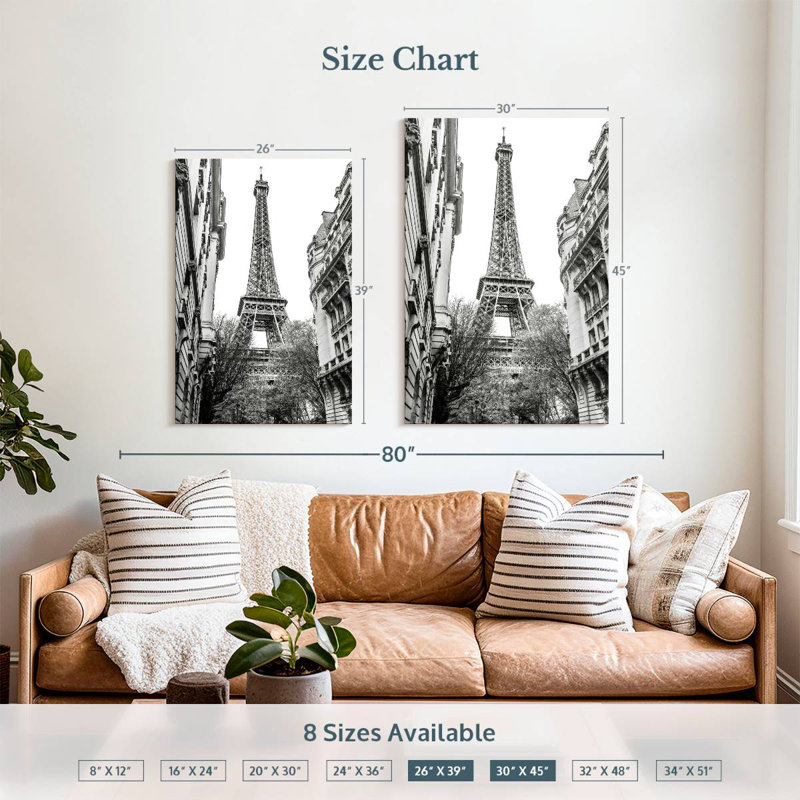 Aime Monochrome Eiffel Tower I, 39" H x 26" W