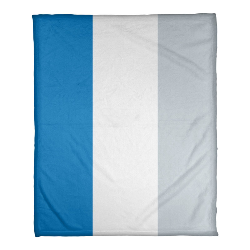 Couverture polaire basket Boston, L 62,5 po x L 82,5 po, Bleu / blanc / argent