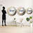 Grey Beige Meditative Movement - Abstract Spirals Decorative Wall Mirror, Modern Large Round Mirror, Printed Metal Art-99621912