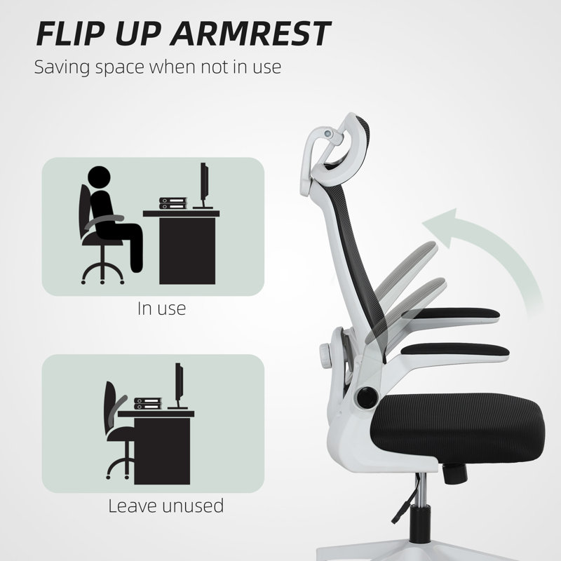 Mesh Office Chair with Headrest, Black