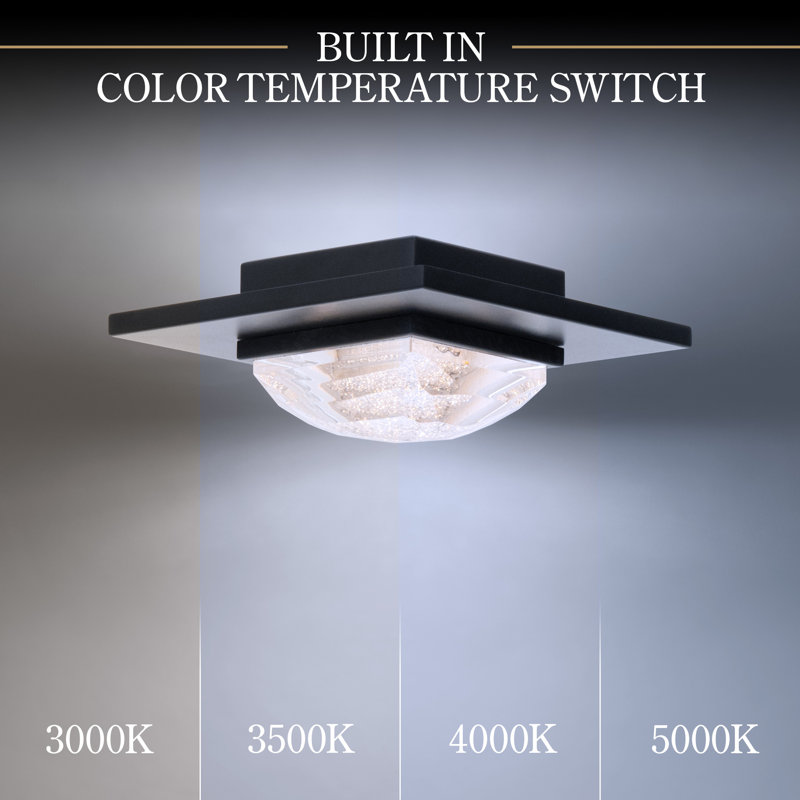 Promenade 1 Light Crystal LED Flush Mount, Black