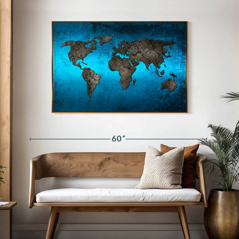 Ocean World Luro, 46 po x 31 po, Cadre flottant doré