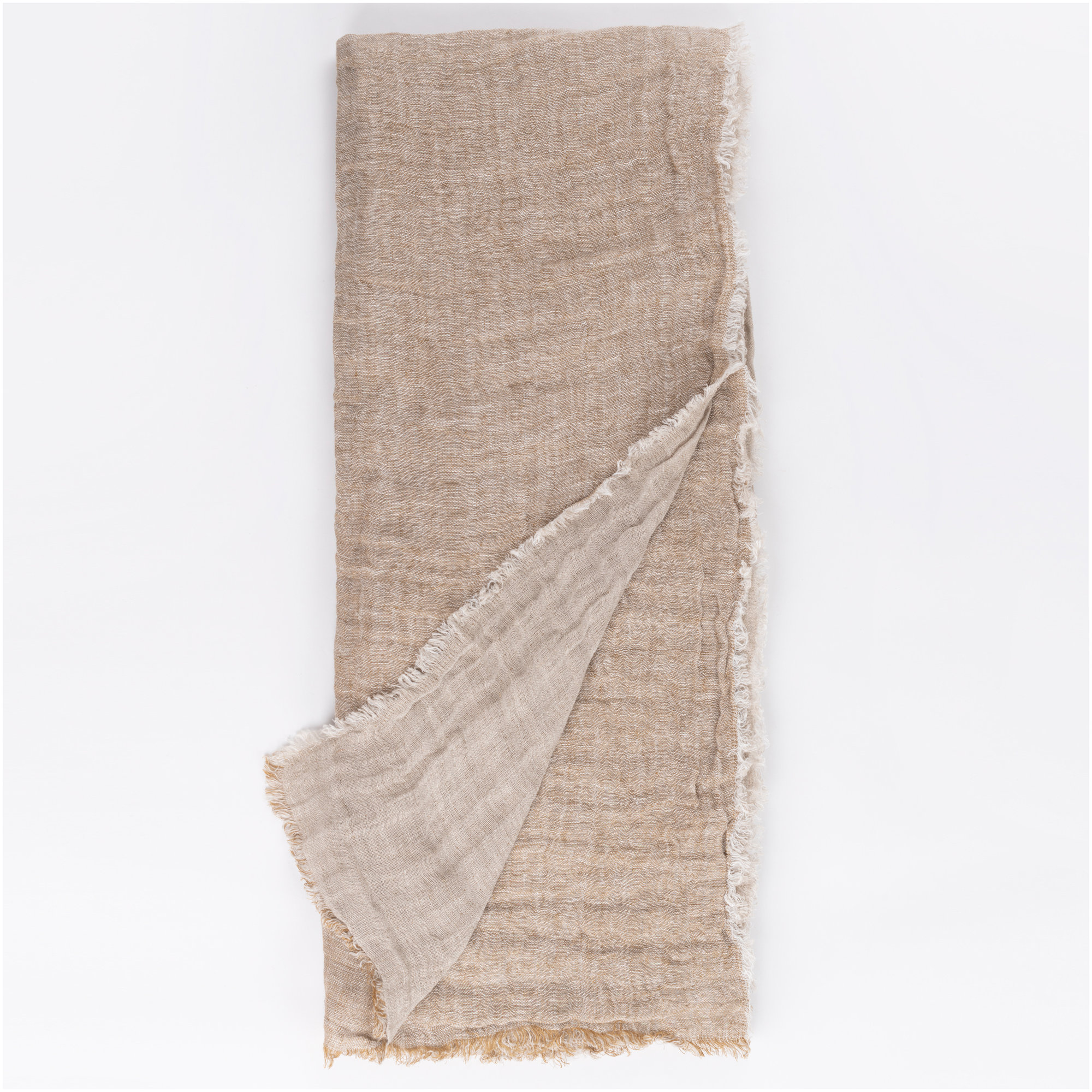 Brissia Linen Throw Blanket, Ochre