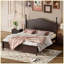 Base de lit plateforme moderne en bois avec support en lattes de bois-798886623-789359755