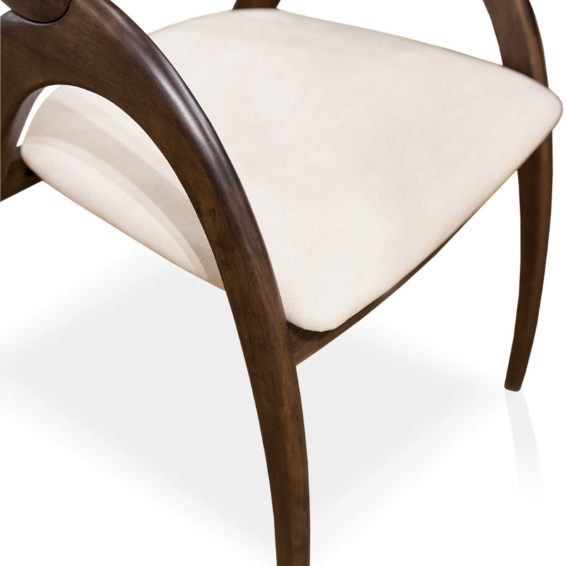 Rozella Solid Wood Curved Arm Chairs