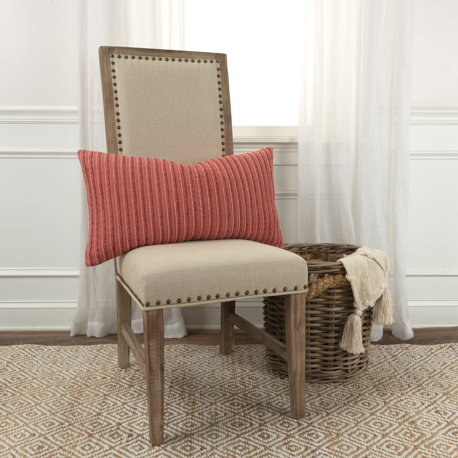 Leifsson 26" x 14" Throw Pillow, Terracotta