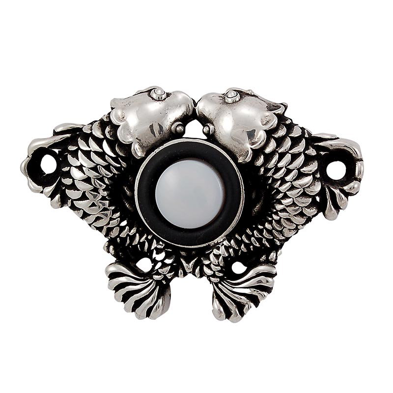 Pollino Push Button Doorbell with Compatibility, Antique Silver
