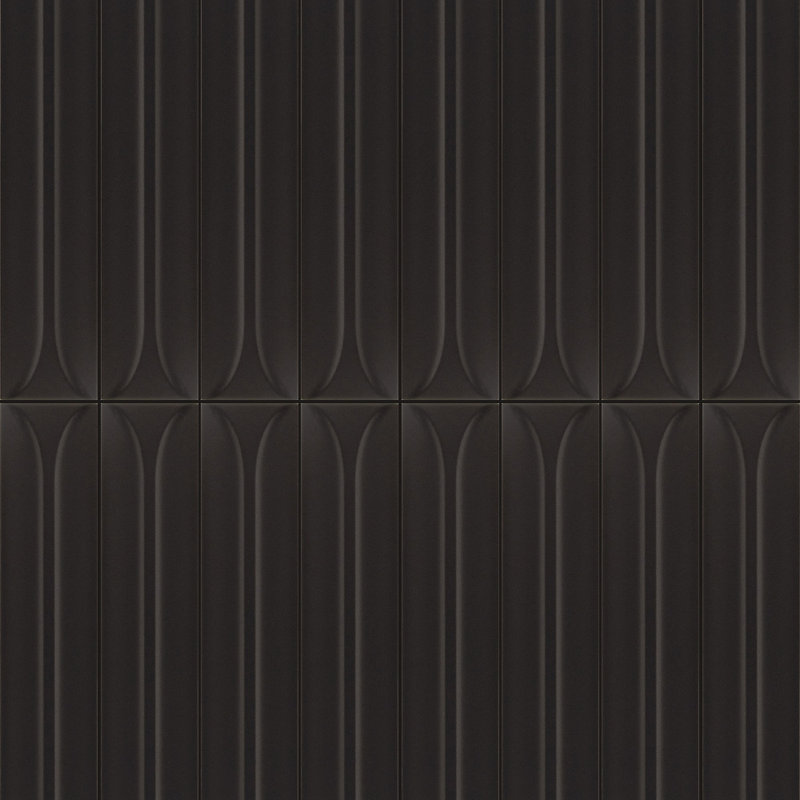 Pop 2X16 Deco Pattern Wall Tile, Graphite