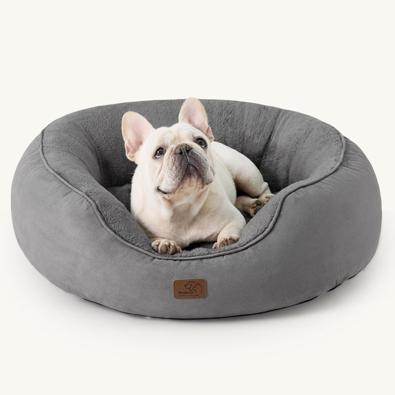 Bolster Pet Bed, Gray
