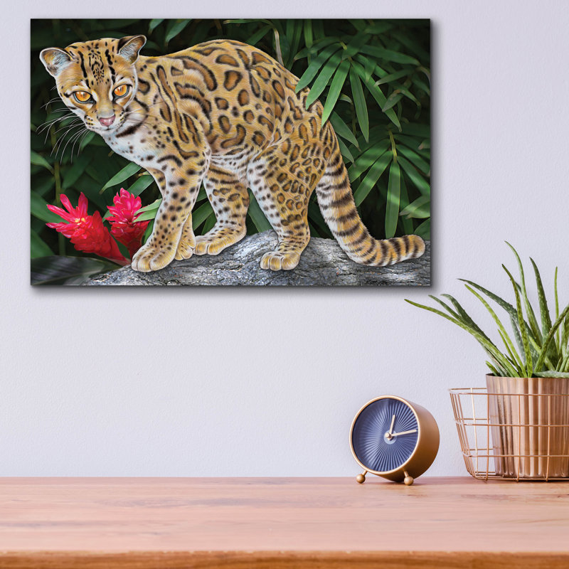 «Margay» par Tim Jeffs, art mural acrylique, 16 po x 12 po