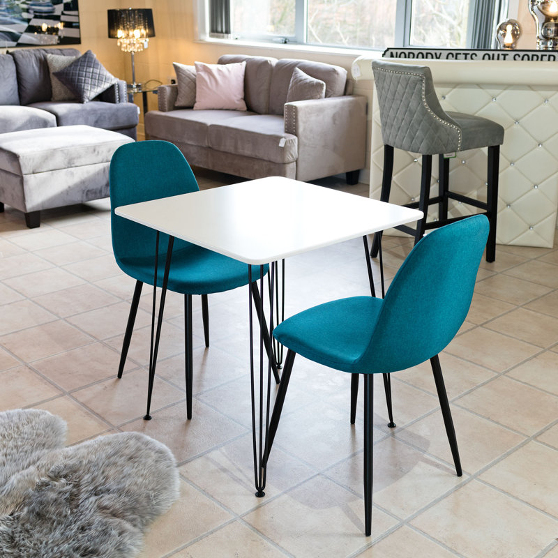 Maguire 2 - Person Dining Set, White, Teal
