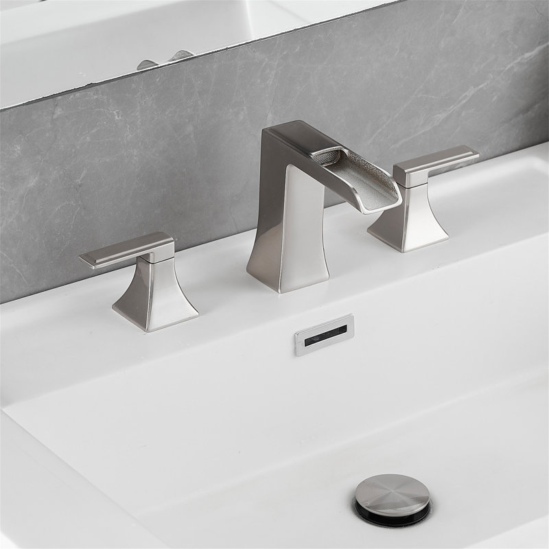 2-handle Bathroom Faucet with Drain Assembly, Brushed Nickel