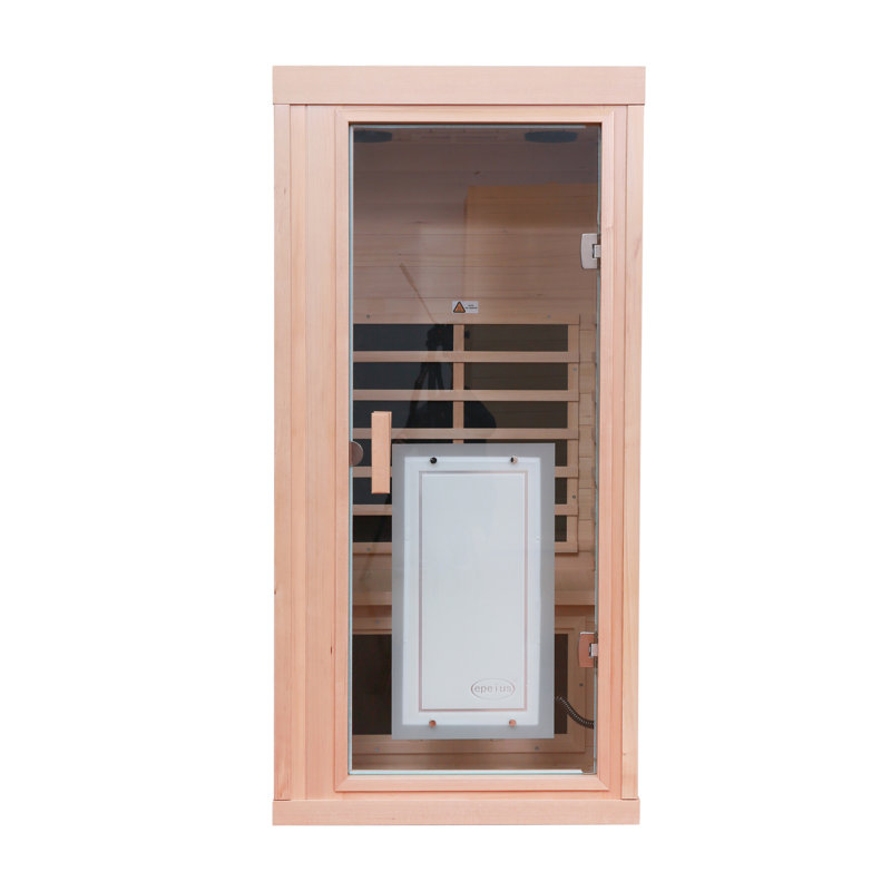 Pynsseu 1 - Person Bluetooth Compatible FAR Infrared Sauna, Hemlock