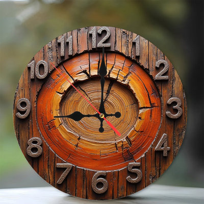 Rustic Wood Tree Ring Wall Clock