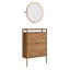 Armoire à chaussures murale avec miroir, finition brune