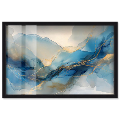 Art mural abstrait postmoderne Flow II Shadowbox par Art Remedy
