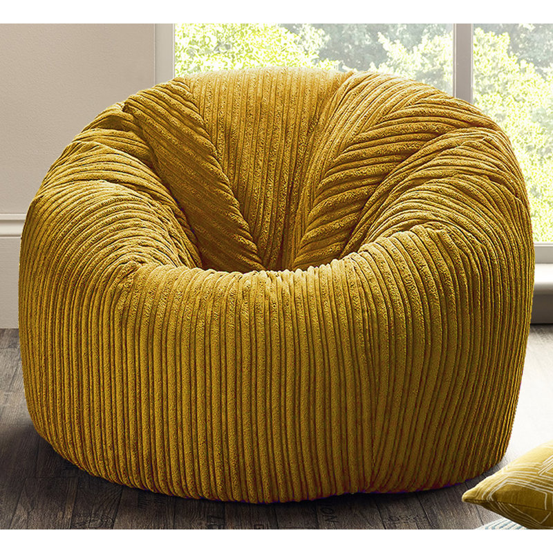Corduroy Classic Bean Bag, Mustard Yellow