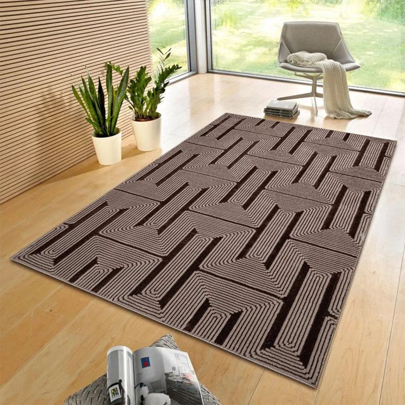 Geometric Indoor / Outdoor Area Rug, Runner 60 x 110 cm