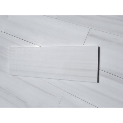Carreau de marbre 4 po x 12 po Bianco