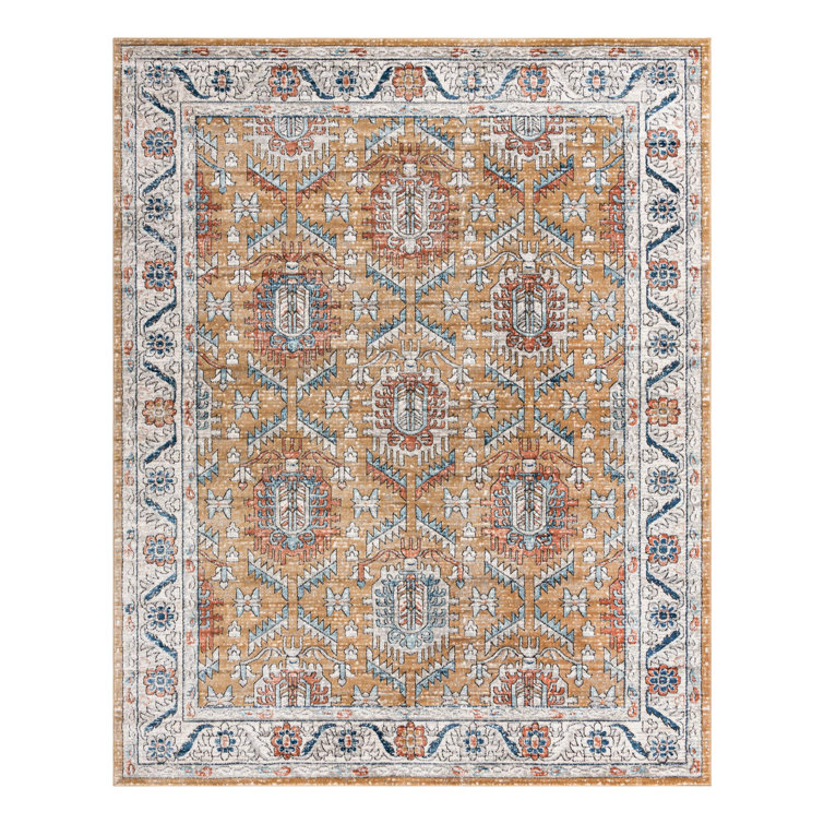 Weingartner Performance Mustard Yellow/Ivory/Blue Rug