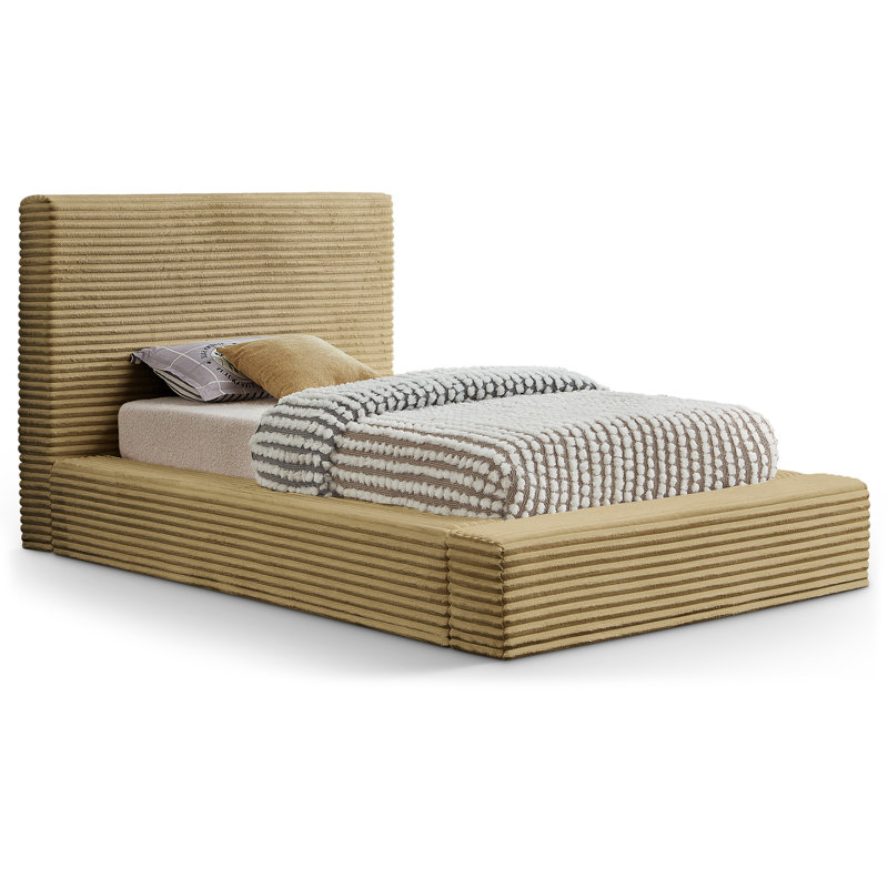 Dexter Corduroy Fabric Bed, Twin, Camel Corduroy Fabric